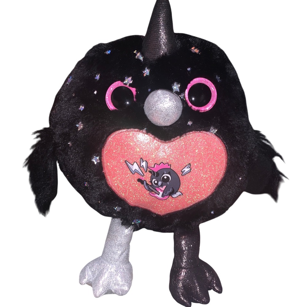 Rock Star Monster Plush‎ Narwhal Stuffed Animal Heart Pink Nose Horn Kids